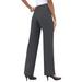 Plus Size Women's Classic Bend Over® Pant by Roaman's in Dark Charcoal (Size 38 WP) Pull On Slacks