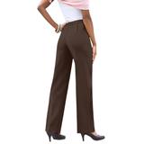 Plus Size Women's Classic Bend Over® Pant by Roaman's in Chocolate (Size 42 WP) Pull On Slacks
