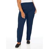 Blair Women's Double Knit Stitched Crease Pants - Blue - L - Petite Short