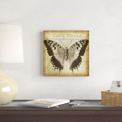 Rosalind Wheeler Carte Postale Butterfly II Canvas in Green | 12 H x 12 W x 1.25 D in | Wayfair 3199E331187548059945CE390FFFFBE2
