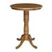 August Grove® Bernadette 41.1" Bar Height Solid Wood Pedestal Dining Table Wood in Brown | 41.1 H x 36 W x 36 D in | Wayfair ATGR8439 37812306