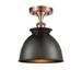 Innovations Lighting Bruno Marashlian Adirondack 8 Inch 1 Light Semi Flush Mount - 516-1C-AC-M14-BK-LED