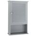 Costway Bathroom Wall Mount Storage Cabinet Single Door with Height Adjustable Shelf-Gray