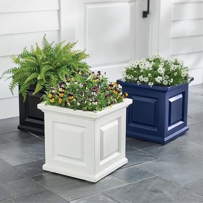 Nantucket Easy-Care Square Planter Pots - Graphite...