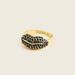 J. Crew Jewelry | J. Crew Black Pave Kiss Ring Gold Tone | Color: Black/Gold | Size: 7