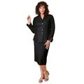 Plus Size Women's Two-Piece Skirt Suit with Shawl-Collar Jacket by Roaman's in Black (Size 40 W)