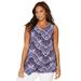 Plus Size Women's Monterey Mesh Tank by Catherines in Vintage Lavender Bias Stripe (Size 1X)