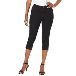 Plus Size Women's Invisible Stretch® Contour Capri Jean by Denim 24/7 in Black Denim (Size 42 W) Jeans