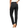 Plus Size Women's Invisible Stretch® Contour Straight-Leg Jean by Denim 24/7 in Black Denim (Size 40 WP)