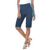 Plus Size Women's Comfort Stretch Bermuda Jean Short by Denim 24/7 in Medium Stonewash (Size 38 W)