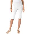 Plus Size Women's Comfort Stretch Bermuda Jean Short by Denim 24/7 in White Denim (Size 42 W)