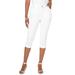 Plus Size Women's Invisible Stretch® Contour Capri Jean by Denim 24/7 in White Denim (Size 34 W) Jeans