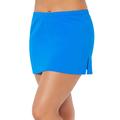 Plus Size Women's Side Slit Swim Skirt by Swimsuits For All in Beautiful Blue (Size 34)