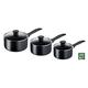 Tefal Cookware Set, Saucepans, Induction, Black, 3 Pc Set