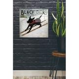Red Barrel Studio® Black Dog Ski by Ryan Fowler - Unframed Graphic Art Plastic/Acrylic | 24 H x 24 W x 0.2 D in | Wayfair