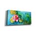 Red Barrel Studio® 'Horizontal Flores VI' By Leticia Herrera, Canvas Wall Art, 40"X20" Canvas in Blue | 12 H x 24 W x 0.75 D in | Wayfair