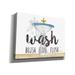 Trinx Wash, Brush, Floss, Flush by Marla Rae - Wrapped Canvas Textual Art Canvas, Solid Wood in White | 12 H x 16 W x 0.75 D in | Wayfair