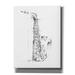 Red Barrel Studio® "Saxophone Sketch" By Ethan Harper, Canvas Wall Art Plastic in Gray/White | 34 H x 26 W x 1.5 D in | Wayfair