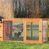 Trixie Pet Products Natura Outdoor Chicken Run w/ Mesh Cover Metal/Solid Wood in Brown | 28 H x 45 W x 26 D in | Wayfair 55965