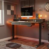 Inbox Zero Emanuiel Height Adjustable Standing Gaming Desk Wood/Metal in Black/Brown | 55 W x 24 D in | Wayfair 9310E21007A14115BF844DE865FCBF70