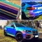 20/30/50CM x 1.35M holographique bleu/violet/vert arc-en-ciel Chrome voiture moto emballage corps