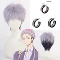 Perruque Cosplay Anime Cos avec boucles d'oreilles perruque Cosplay courte Tokyo ashi Mitsuya