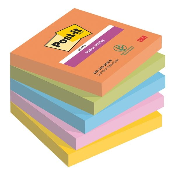 Post-it Super Sticky Haftnotizblock 76 x 76 mm »Boost Collection«, 5 Stück grün