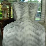 Thomas Collection Soft Gray White Fox Faux Fur Throw Blanket, Handmade in USA, 16483B