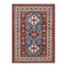 Overton Hand Knotted Wool Vintage Inspired Traditional Super Kazak Light Blue Area Rug - 4 X 6