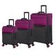 it luggage Duo-Tone Softside Spinner-Set mit 8 Rädern, 3-teilig, Fuchsia-Rot/Magnet, 3 Count Set, Duo-Ton 3-teiliges Softside-Spinner-Set mit 8 Rädern