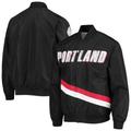 Men's Portland Trail Blazers Black Mitchell & Ness Hardwood Classics 75th Anniversary Authentic Warmup Full-Snap Jacket