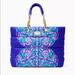 Lilly Pulitzer Bags | Lilly Pulitzer Puffer Tote Rare Nwt | Color: Blue/Gold/Red | Size: Xlarge