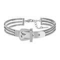 Free People Jewelry | 14k White Gold Belt Buckle Link Bracelet | Color: Silver | Size: Os