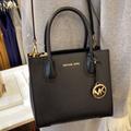 Michael Kors Bags | Michael Kors Mercer Medium Pebbled Leather Crossbody Bag | Color: Black/Gold | Size: Medium