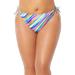 Plus Size Women's Innovator Adjustable Side-Tie Bikini Bottom by Swimsuits For All in Rainbow Stripe (Size 8)