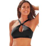 Plus Size Women's Expert Multi-Way Bikini Top by Swimsuits For All in Black (Size 14)