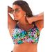 Plus Size Women's Crochet Bra Sized Underwire Bikini Top by Swimsuits For All in Tropical (Size 42 F)