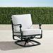 Carlisle Swivel Lounge Chair with Cushions in Onyx Finish - Belle Damask Indigo - Frontgate