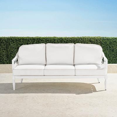 Avery Sofa with Cushions in White Aluminum - Standard, Coffee - Frontgate