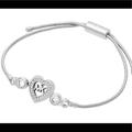 Michael Kors Jewelry | Authentic Michael Kors Silver Pave Heart Bracelet | Color: Silver | Size: Os