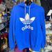 Adidas Tops | Adidas Blue And White Logo Hoodie Sweatshirt Large | Color: Blue/White | Size: L