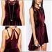 Free People Dresses | Free People Night Shade Velvet & Lace Halter Dress | Color: Purple/Red | Size: M