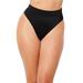 Plus Size Women's High Waist Cheeky Bikini Brief by Swimsuits For All in Black (Size 8)