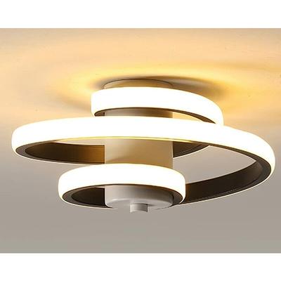 Goeco - led Deckenleuchte, 24W Modernes Spirale Design Deckenleuchte Wandlicht Flurlampe, Schwarz