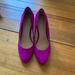 Anthropologie Shoes | Anthro Pink Suede Chunky Heels Size 7.5 | Color: Pink/Purple | Size: 7.5