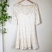 Free People Dresses | Free People Cream White Lace Fit And Flare Boho Hippie Skater Dress | Color: Cream/White | Size: 2