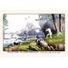 Buyenlarge 'Frank Raby Flapper Shooting on the Great Lakes in the Park' by Henry Thomas Alken Painting Print in Green/Indigo | Wayfair