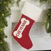 Personalization Mall Dog Bone Personalized Fur Christmas Stocking Polyester in White | 19.5 H x 7.5 W in | Wayfair 27876-IF