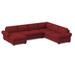 Red Sectional - Edgecombe Furniture 140" Wide Right Hand Facing Sleeper Corner Sectional Polyester | 38 H x 140 W x 38 D in | Wayfair