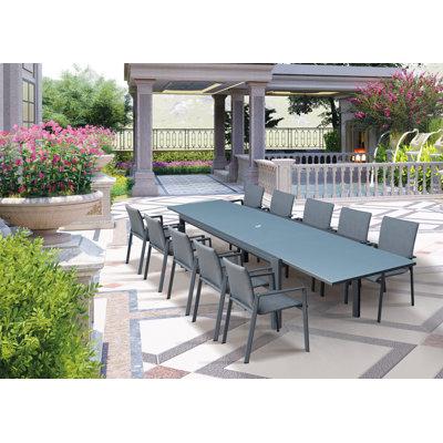 Aluminum Outdoor Dining Set, Outdoor Dining Table For 10 Size